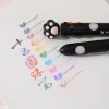 Creative cat-paw ten-color ballpoint pen ins High appearance level Cartoon cute cat-paw student DIY colorful planner oil pen Specification image